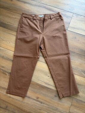 LOFT Women's Riviera Slim Pants Brown Curvy 16